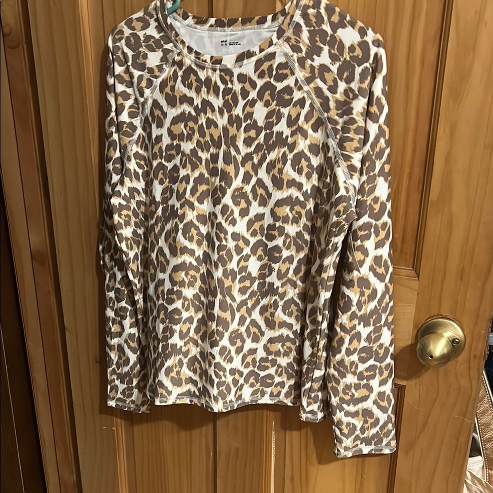 Aerie Leopard Print Long Sleeve Tee